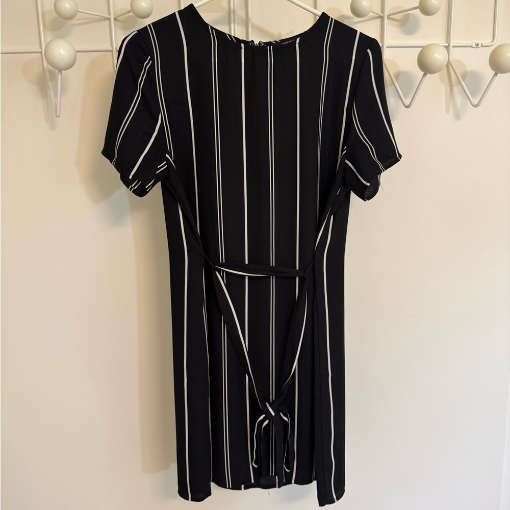 Forever 21 Black and White Striped Midi Dress